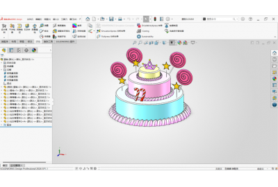 万万没想到！SOLIDWORKS 还能建模这么好看的生日蛋糕